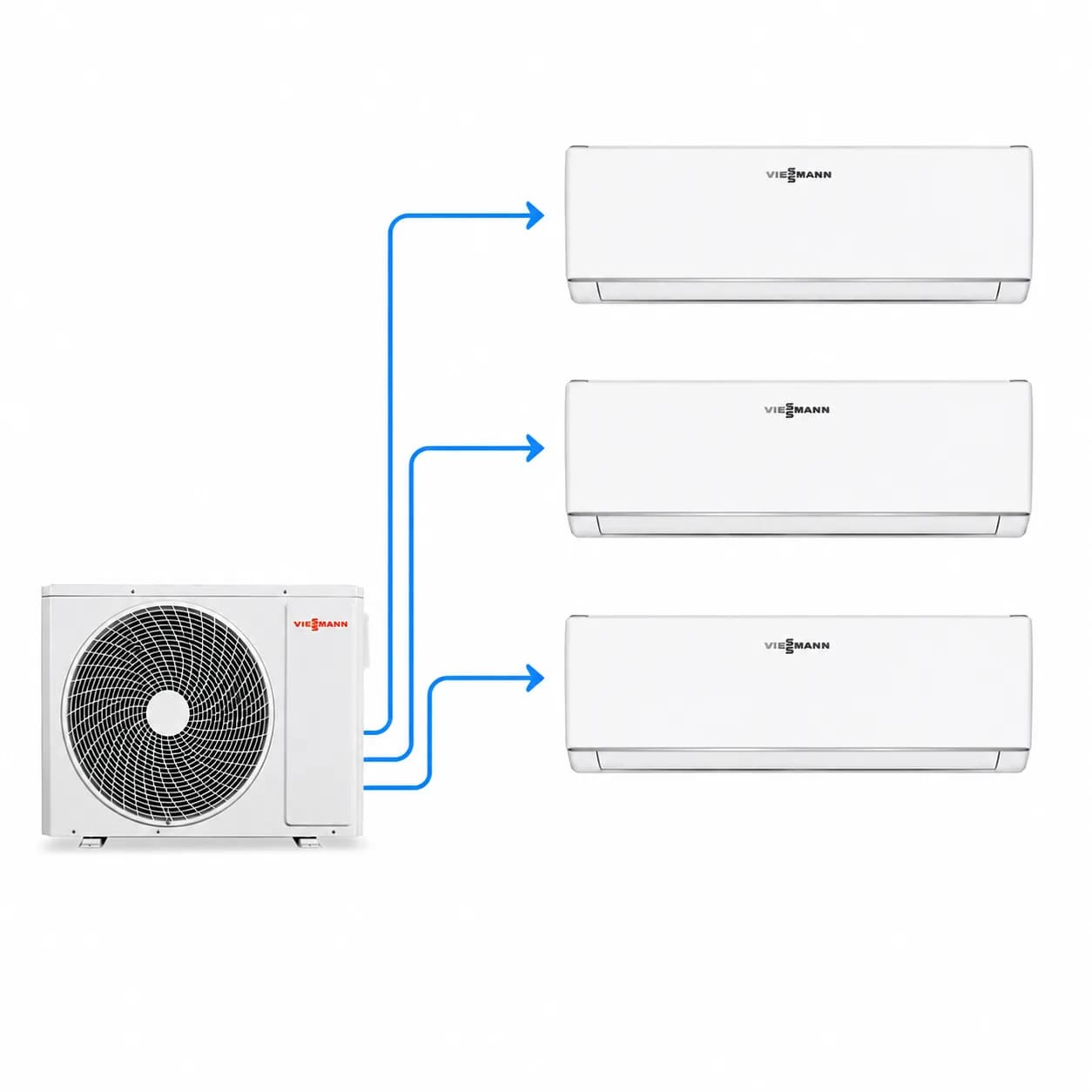 Viessmann Multi Klima 100-S 12 + 12 + 18 İç Ünite, 36 Dış Ünite (Bakır Borulama ve Montaj Hariçtir)